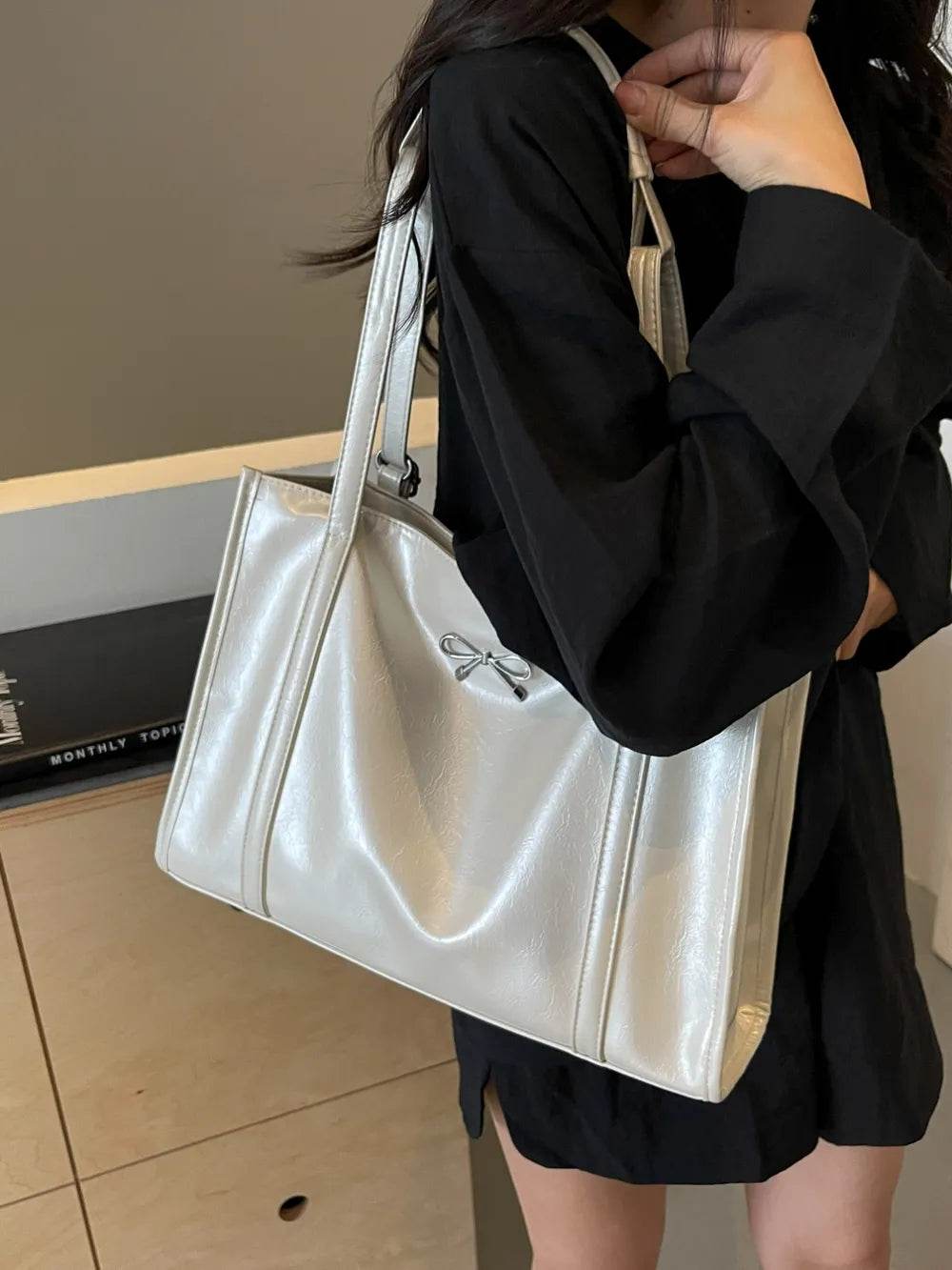 PU Leather Bow Shoulder Bag for a perfect OOTD – dress to impress outfits from Amexza