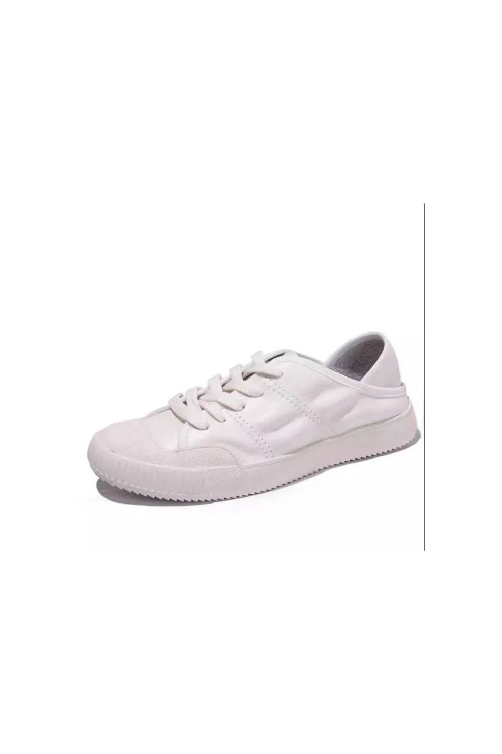 Round Toe Lace Up Sneakers White for a perfect OOTD – dress to impress outfits from Amexza