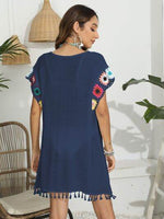 Tassel Boat Neck Flutter Sleeve Cover Up for a perfect OOTD – dress to impress outfits from Amexza