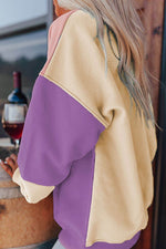 Contrast Round Neck Long Sleeve Sweatshirt for a perfect OOTD – dress to impress outfits from Amexza