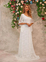 Lace V-Neck Floor length Dress for a perfect OOTD – dress to impress outfits from Amexza