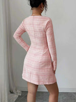 Square Neck Long Sleeve Dress