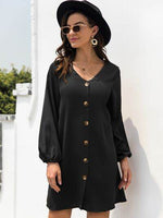 V-Neck Long Sleeve Mini Dress for a perfect OOTD – dress to impress outfits from Amexza