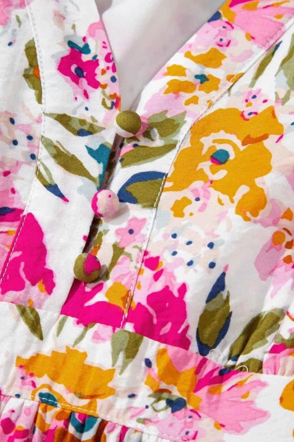 Floral Short Sleeve V Neck Dress with Pockets for a perfect OOTD – dress to impress outfits from Amexza