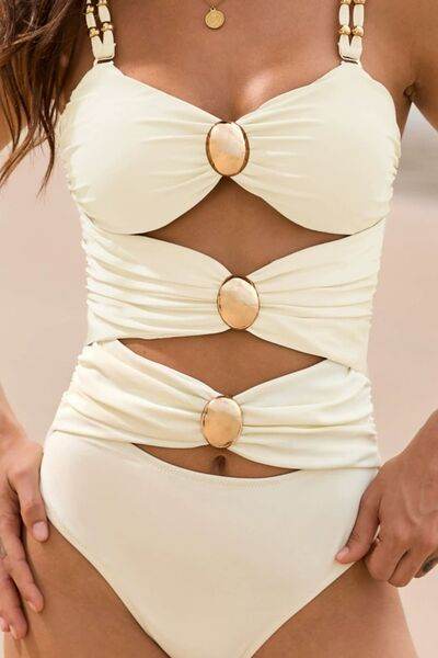 Cutout Ruched Sweetheart Neck One-Piece Swimwear for a perfect OOTD – dress to impress outfits from Amexza