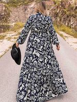 Plus Size Long Sleeve Maxi Dress - Amexza