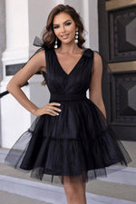 V-Neck Shoulder Detail Mesh Dress for a perfect OOTD – dress to impress outfits from Amexza