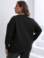 Plus Size Cutout V-Neck Sweater for a perfect OOTD – dress to impress outfits from Amexza