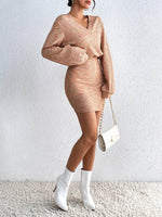 Honey Lace Detail V-Neck Mini Dress - Amexza