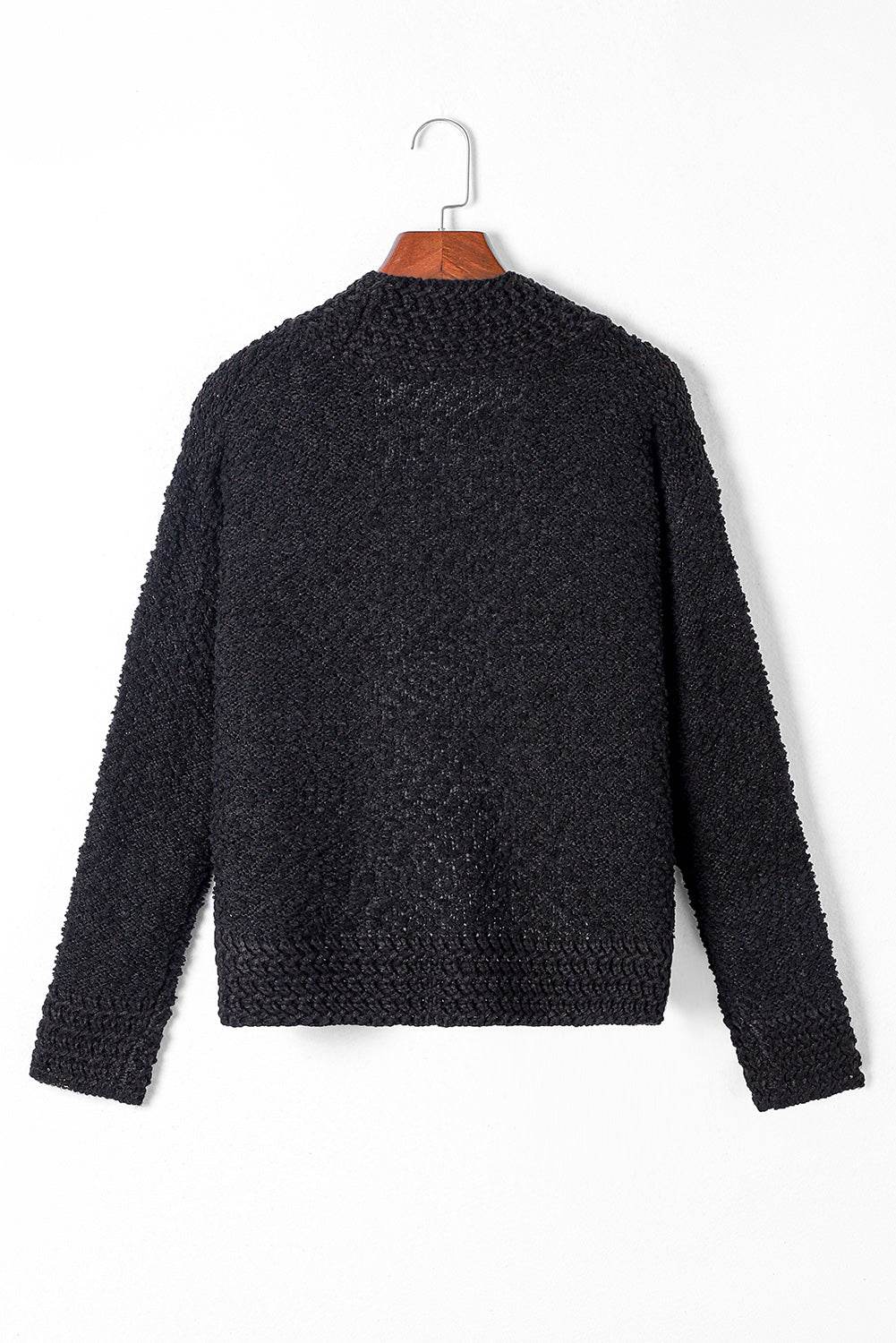 Solid Color Open Front Cardigan - Amexza