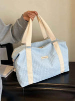 Texture Oxford Cloth Travel Bag Pastel Blue One Size for a perfect OOTD – dress to impress outfits from Amexza