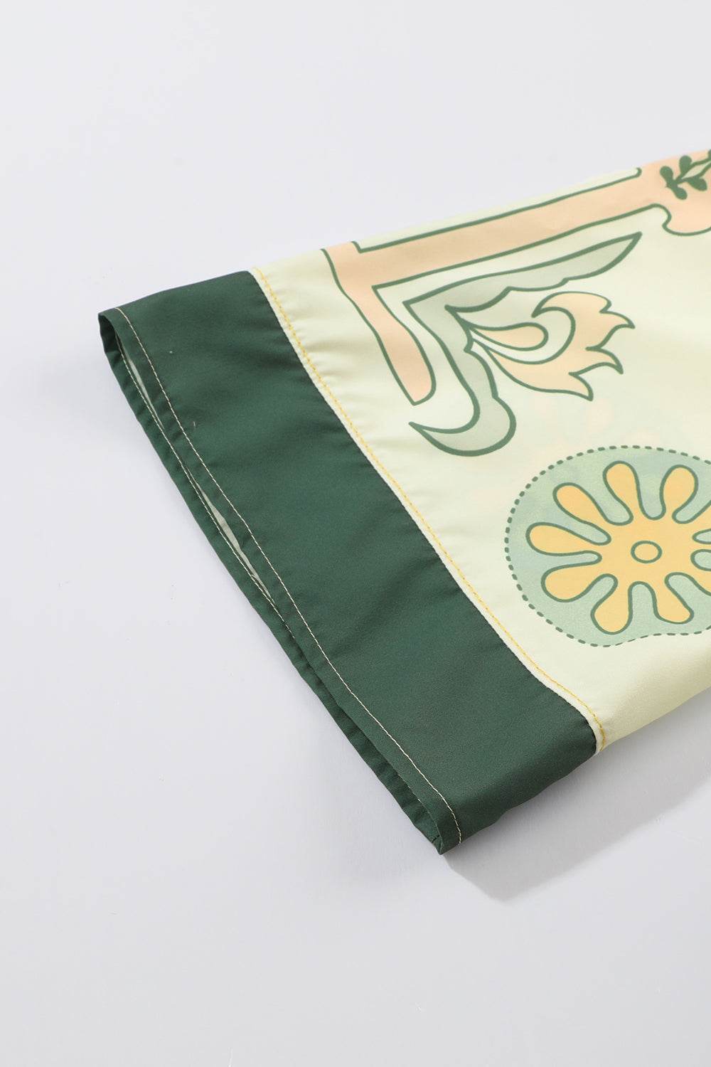 Printed V-Neck Kimono Sleeve Dress - Amexza