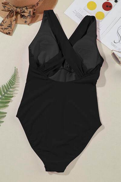 Crisscross Wide Strap One-Piece Swimwear for a perfect OOTD – dress to impress outfits from Amexza