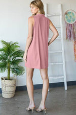 Heimish Full Size Ribbed Johnny Collar Sleeveless Dress for a perfect OOTD – dress to impress outfits from Amexza