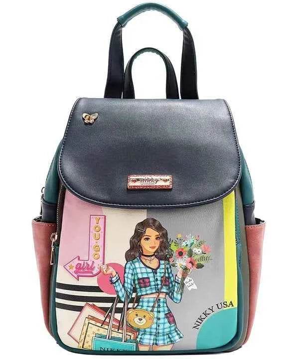 Nicole Lee USA Cat Eco-Leather Convertible Backpack Bag Floral One Size for a perfect OOTD – dress to impress outfits from Amexza