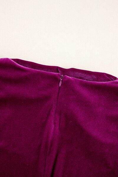 Ruched Mock Neck Long Sleeve Dress for a perfect OOTD – dress to impress outfits from Amexza