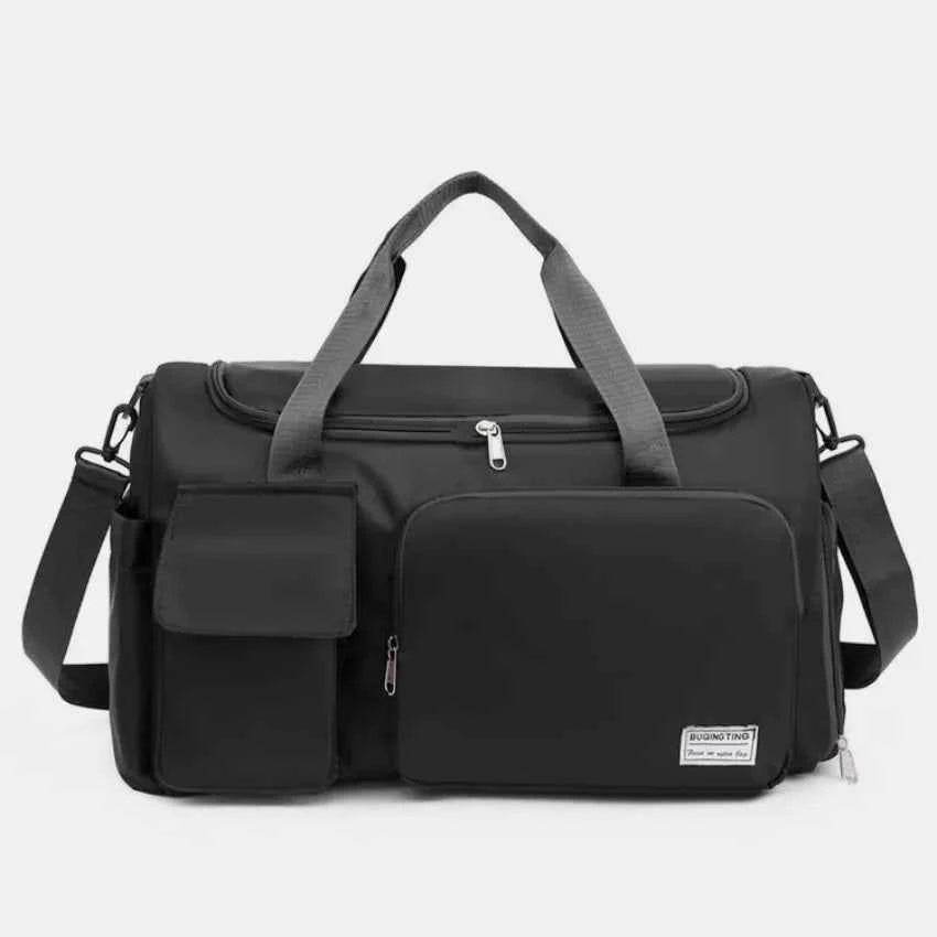 Oxford Cloth Detachable Strap Travel Bag Black One Size for a perfect OOTD – dress to impress outfits from Amexza
