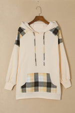 Drawstring Plaid Long Sleeve Hoodie for a perfect OOTD – dress to impress outfits from Amexza