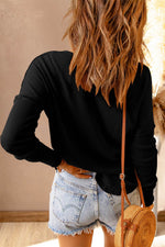 Double Take Full Size Half Button Drop Shoulder T-Shirt for a perfect OOTD – dress to impress outfits from Amexza