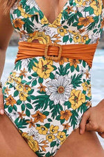 Ruffled Plunge Floral One-Piece Swimwear for a perfect OOTD – dress to impress outfits from Amexza