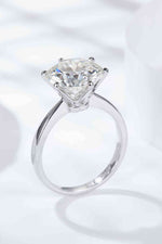 Platinum-Plated 5 Carat Moissanite Solitaire Ring for a perfect OOTD – dress to impress outfits from Amexza