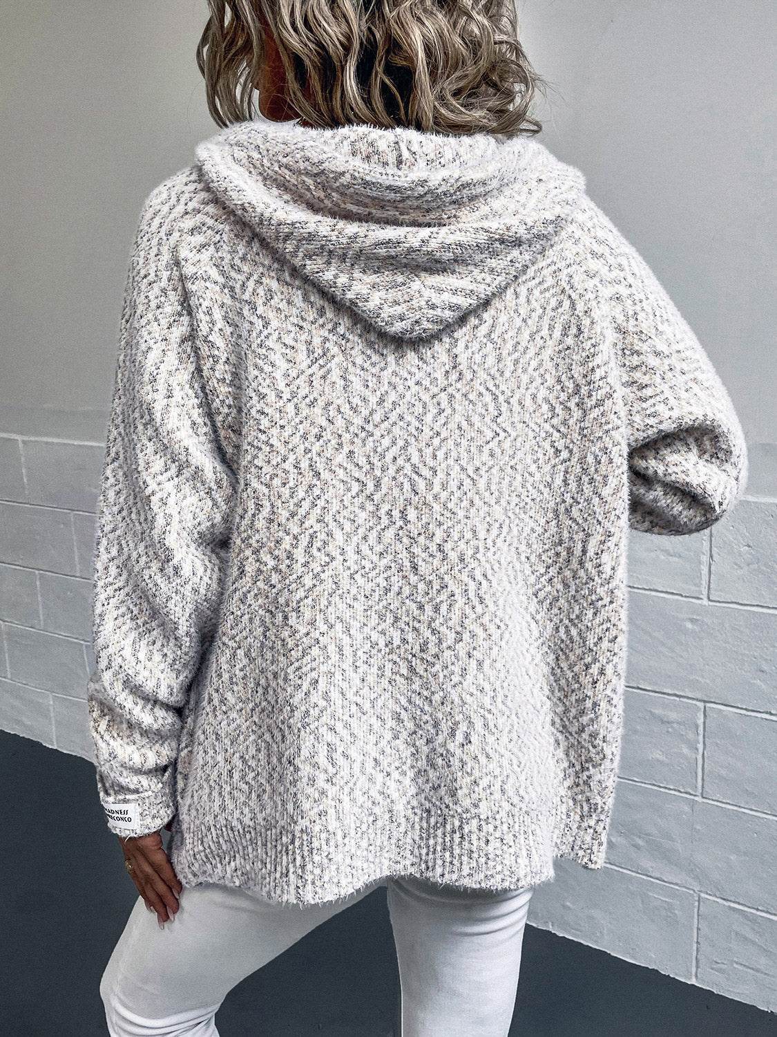 Zip-Up Hooded Sweater - Amexza