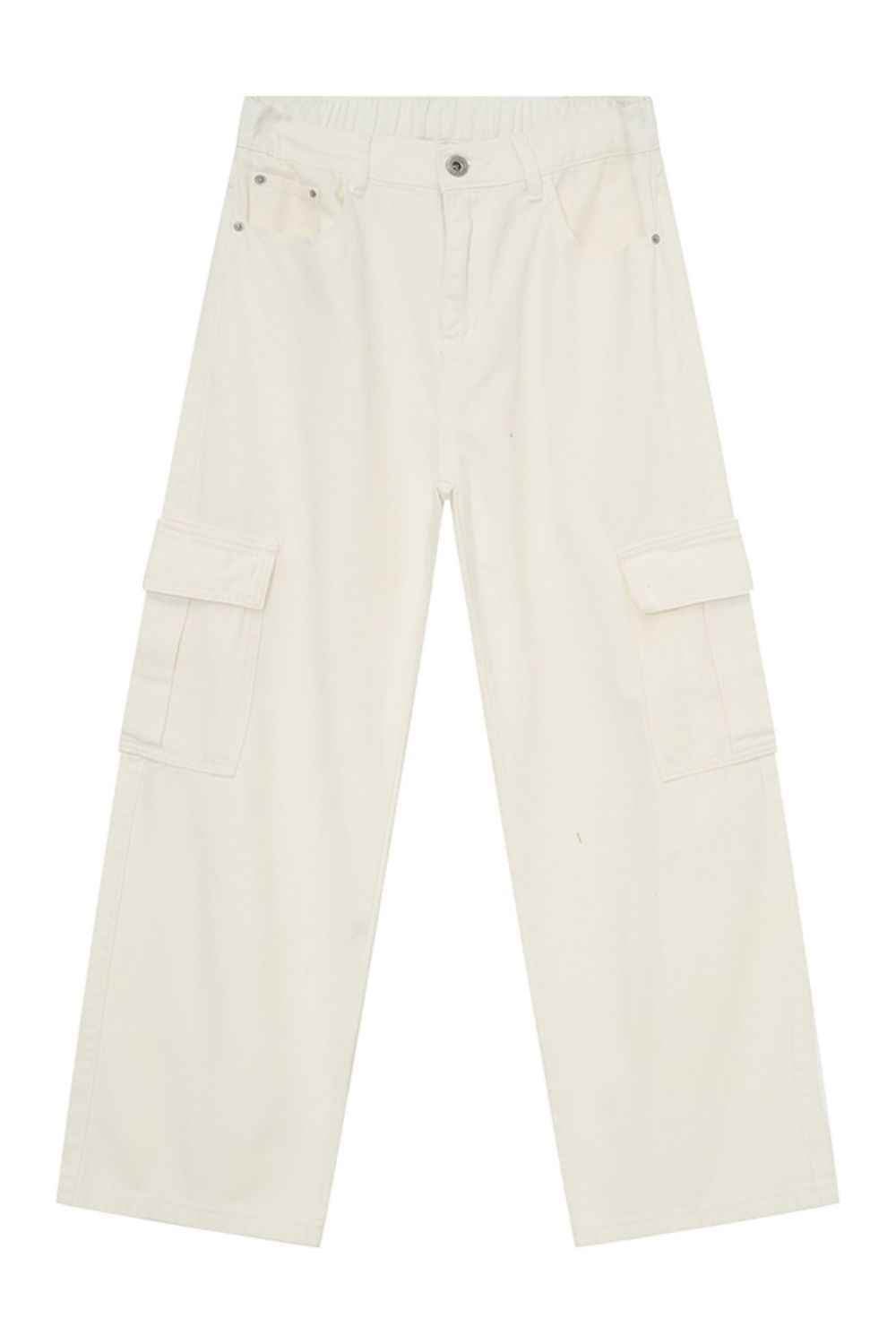 Hight Rise Wide Leg Cargo Pants Ivory for a perfect OOTD – dress to impress outfits from Amexza