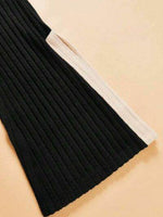 Contrast Round Neck Long Sleeve Top and Bootcut Pants Set for a perfect OOTD – dress to impress outfits from Amexza