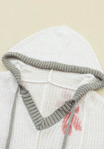 Drawstring Flower Hooded Knit Top for a perfect OOTD – dress to impress outfits from Amexza