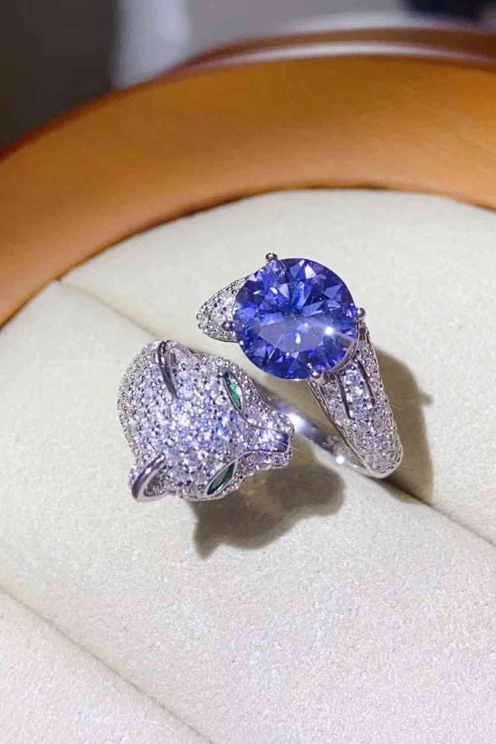 2 Carat Moissanite Adjustable Animal Bypass Ring for a perfect OOTD – dress to impress outfits from Amexza