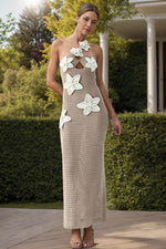 Crochet Flower Halter Neck Knit Dress for a perfect OOTD – dress to impress outfits from Amexza