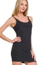 Zenana Ponte Spaghetti Strap Bodycon Mini Dress for a perfect OOTD – dress to impress outfits from Amexza