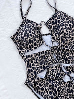 Leopard Cutout Tied One-Piece Swimsuit for a perfect OOTD – dress to impress outfits from Amexza