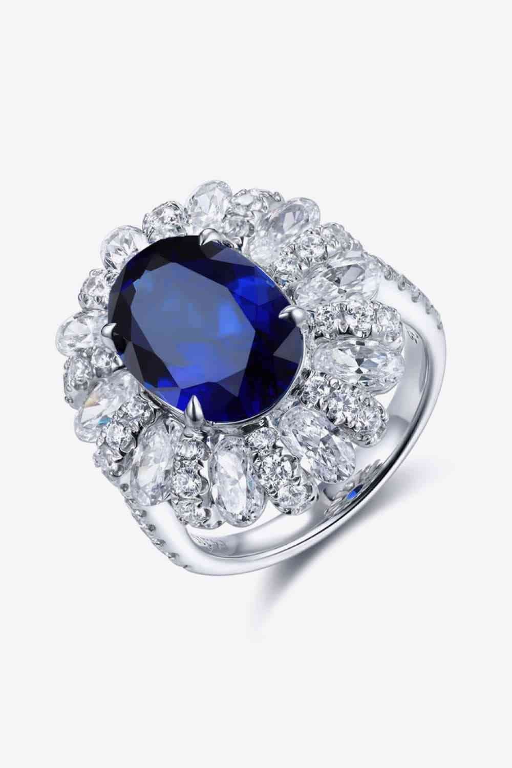 5 Carat Lab-Grown Sapphire Flower Shape Ring for a perfect OOTD – dress to impress outfits from Amexza