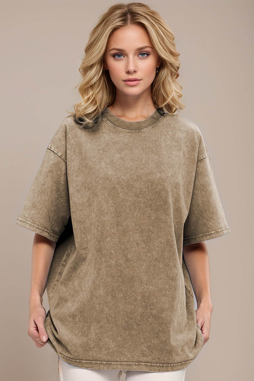 Basic Bae Round Neck Half Sleeve T-Shirt - Amexza