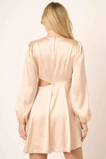 Mittoshop Satin Side Cutout Detail Mini Dress