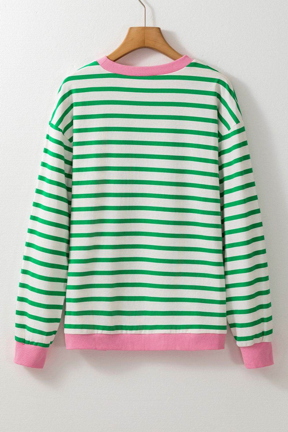 Striped Lucky Clover Long Sleeve Sweatshirt for a perfect OOTD – dress to impress outfits from Amexza