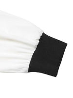 Two Tone Pleated Long Sleeve Shirt Dress