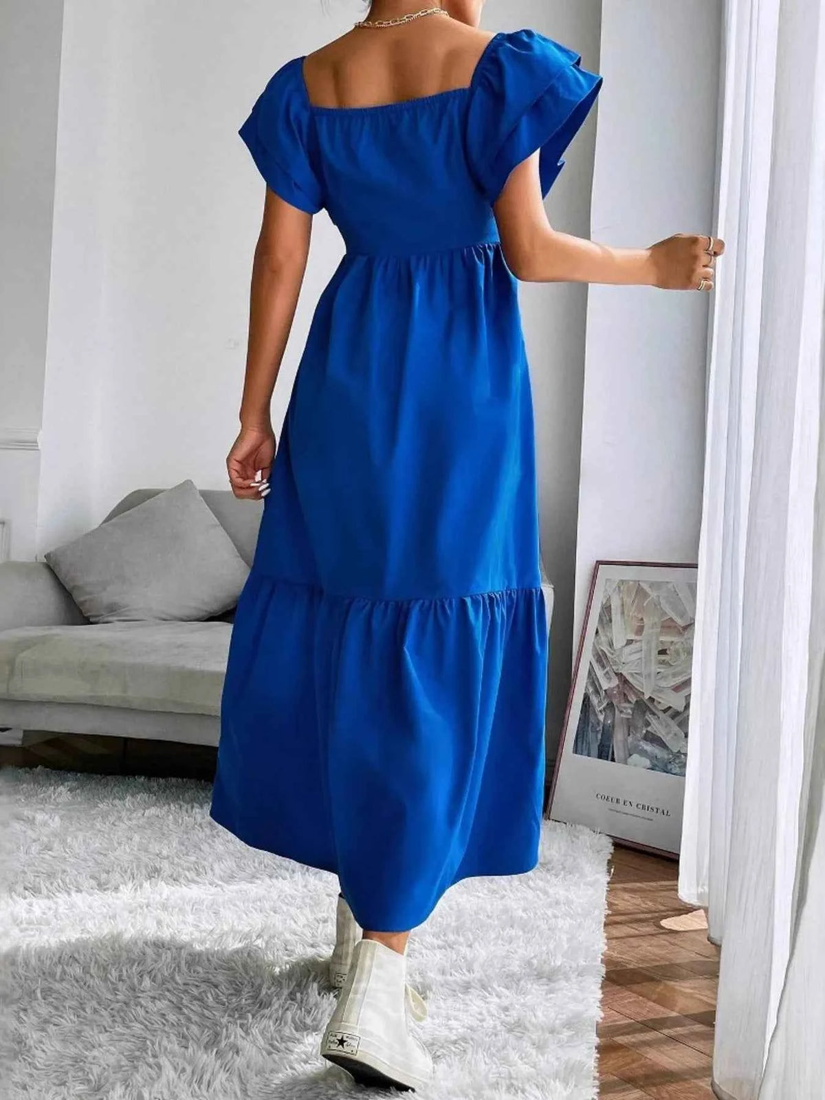 Tiered Square Neck Maxi Dress