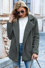 Ivy Lane Full Size Lapel Collar Sherpa Coat - Amexza