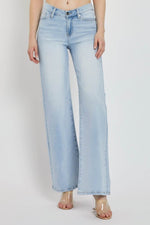 RISEN Full Size Wide Leg V Dipped Front Waist Jeans - Amexza