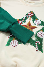 Color Block Star Side Slit Lantern Sleeve Sweatshirt for a perfect OOTD – dress to impress outfits from Amexza