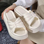 Open Toe Platform Slippers White for a perfect OOTD – dress to impress outfits from Amexza