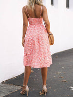 Cutout Smocked Sweetheart Neck Cami Dress - Amexza