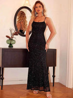 Sequin Square Neck Maxi Cami Dress for a perfect OOTD – dress to impress outfits from Amexza