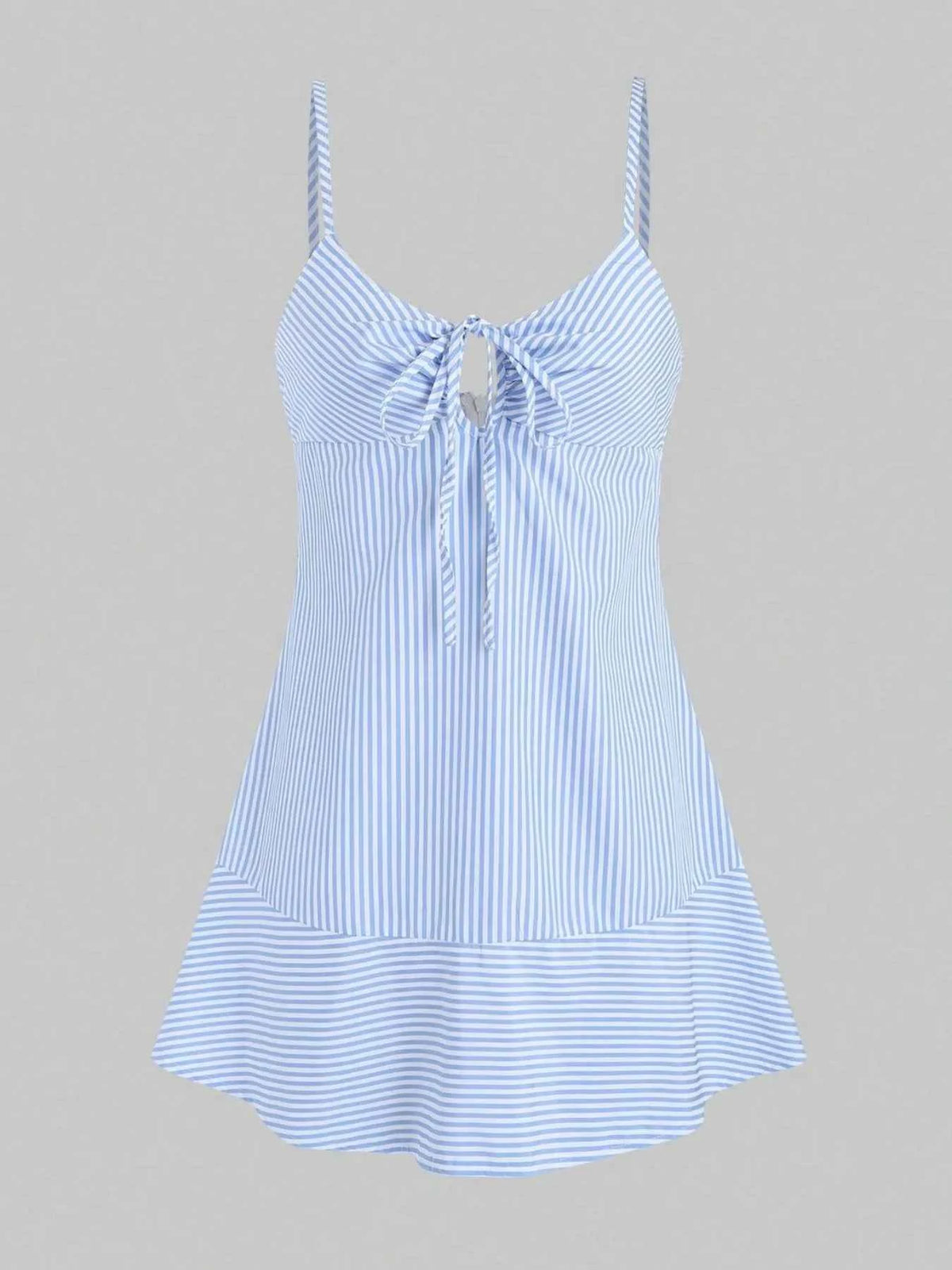 Striped Tie Front Cami Dress