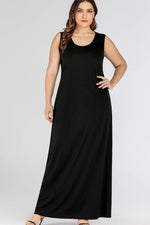 Plus Size Scoop Neck Maxi Tank Dress Black for a perfect OOTD – dress to impress outfits from Amexza