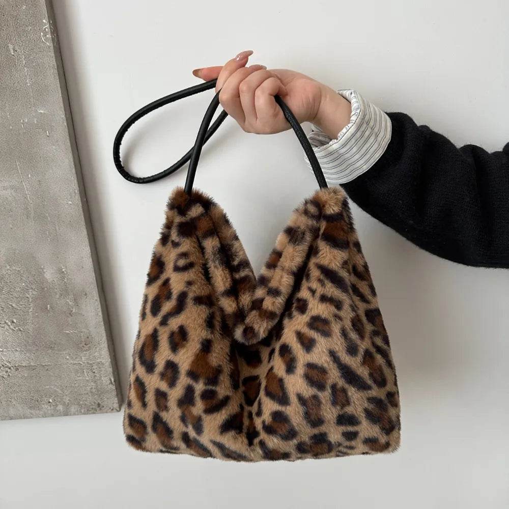Leopard Furry Shoulder Bag for a perfect OOTD – dress to impress outfits from Amexza