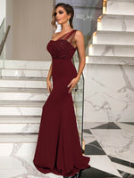 Rhinestone One-Shoulder Formal Dress for a perfect OOTD – dress to impress outfits from Amexza