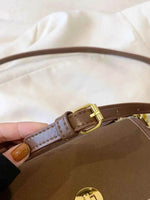 PU Leather Suede Twist-Lock Shoulder Bag for a perfect OOTD – dress to impress outfits from Amexza